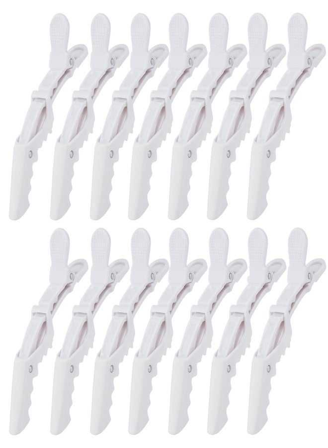 Ondder 14 Pack Alligator Hair Clips for Styling Sectioning, White Salon Pro Hair Clips for Barber Clips for Hair Coloring, Cutting, Sectioning - Image 1